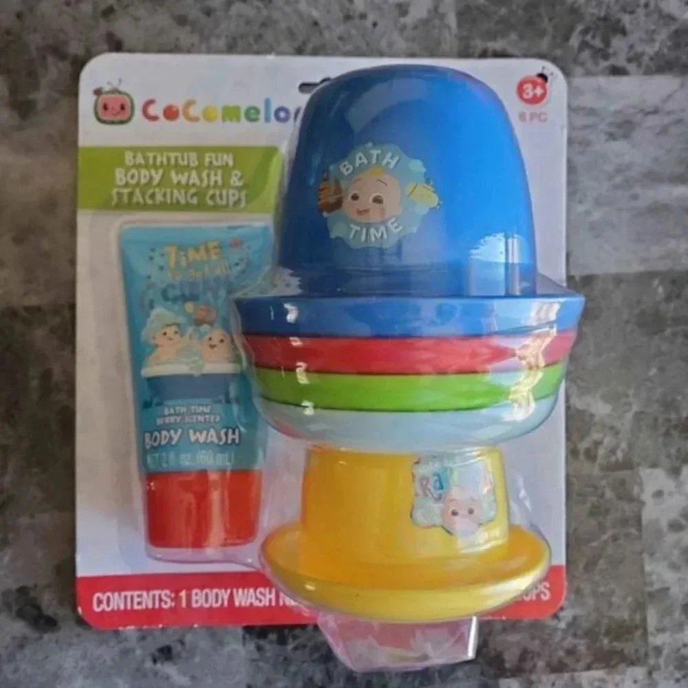 Cocomelon Bathtub Cups Set and Cocomelon Bathtime Memory Game Set